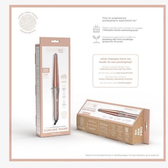 InfinitiPRO By Conair Digital Curling Wand Luxe Series 1.25" to .75" new iron - Picture 2 of 4